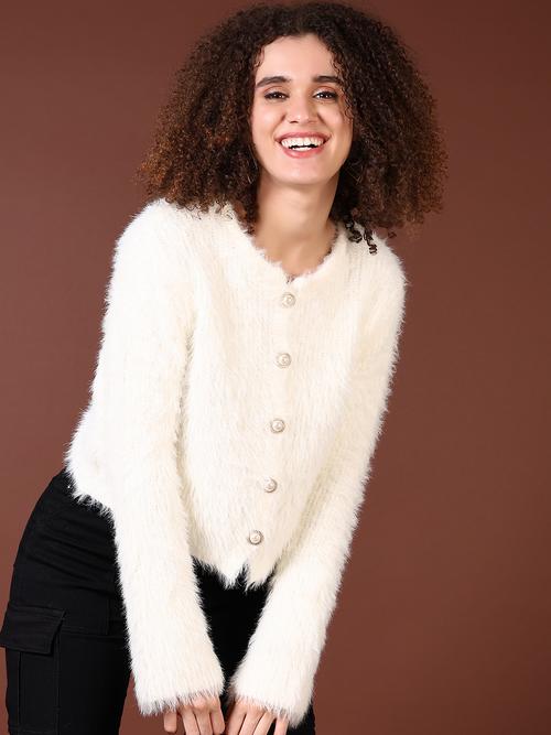 women solid long sleeve crop cardigan - 21939339 - Very Small Image - 1