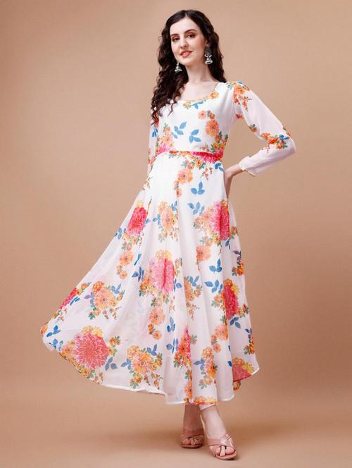 women floral printed long sleeve kurta and dupatta set - 21939390 - Very Small Image - 1