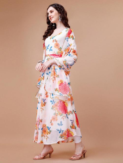 women floral printed long sleeve kurta and dupatta set - 21939394 - Very Small Image - 1