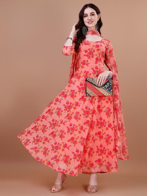 women floral printed kurta and dupatta set - 21939400 - Very Small Image - 1