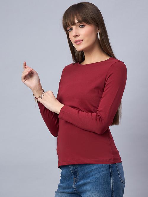 women solid long sleeve regular fit t-shirt - 21939414 - Very Small Image - 1