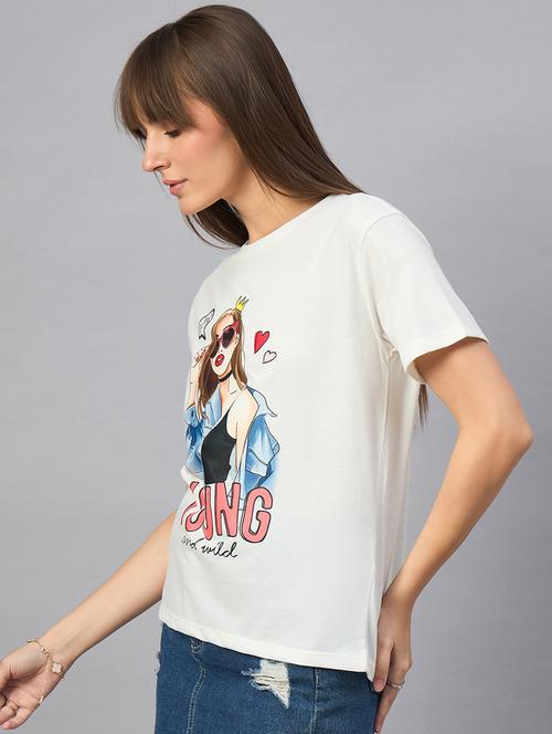 women printed short sleeve loose fit t-shirt - 21939422 - Very Small Image - 1