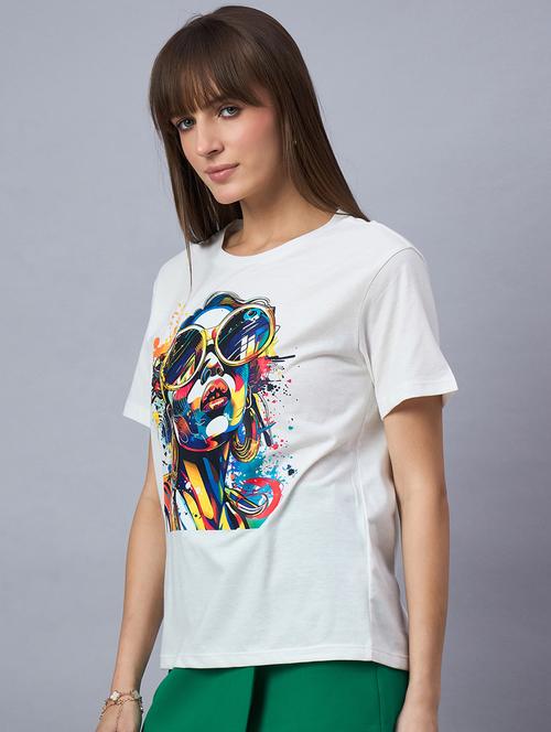 women printed short sleeve loose fit t-shirt - 21939424 - Very Small Image - 1