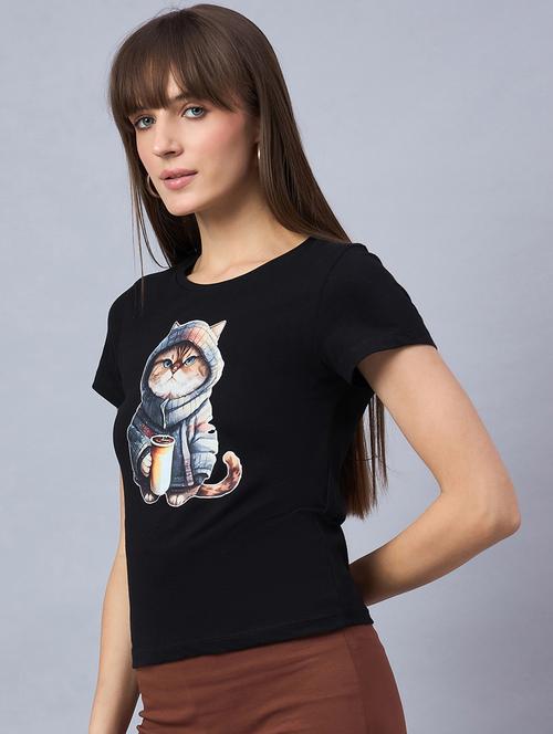 women printed short sleeve loose fit t-shirt - 21939428 - Very Small Image - 1