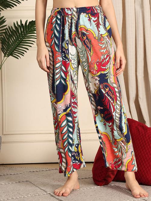 women printed mid rise full length pajama - 21939494 - Very Small Image - 1