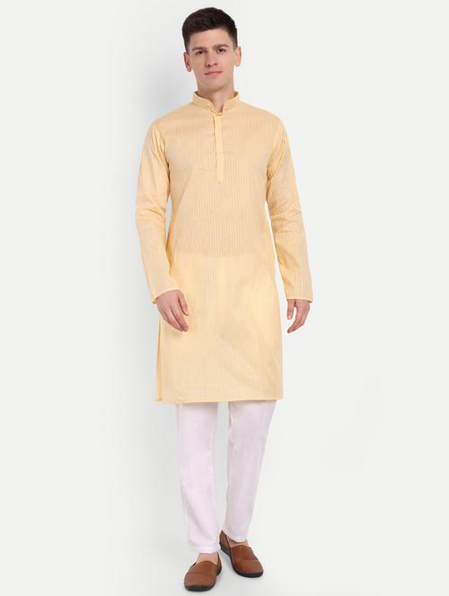 men mandarin neck kurta with trousers ethnic wear set - 21939566 - Very Small Image - 1