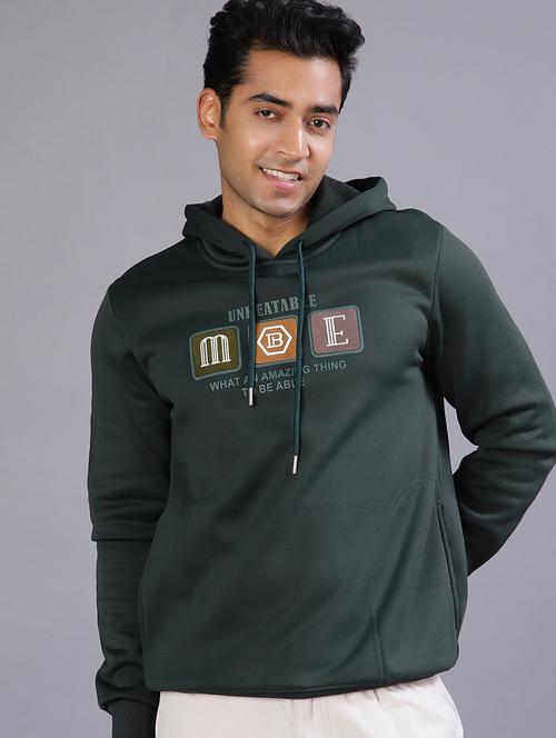 men chest print long sleeve hooded sweatshirt - 21939756 - Very Small Image - 1