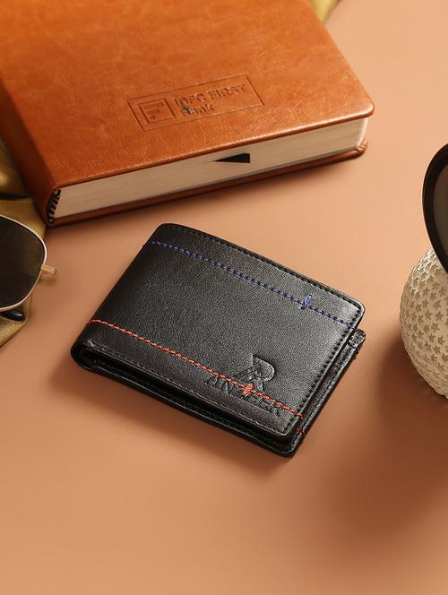men's black foldable leather casual wallet stylish - 21940424 - Very Small Image - 1