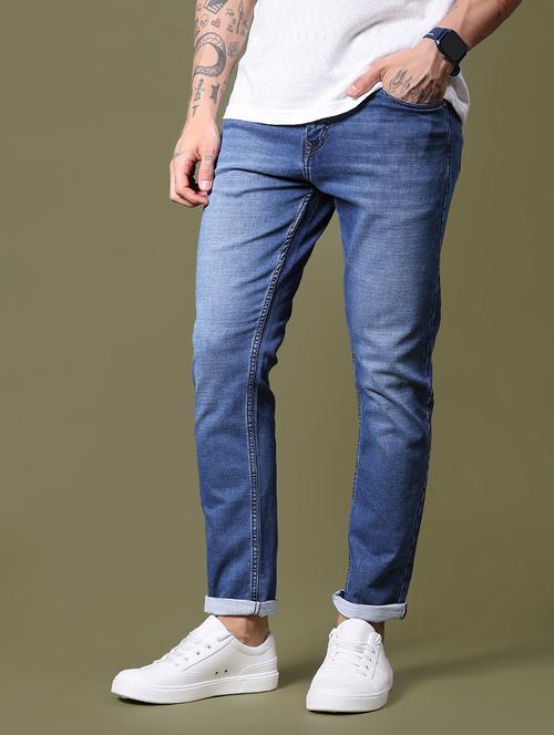 men washed mid rise full length jean - 21940510 - Very Small Image - 1