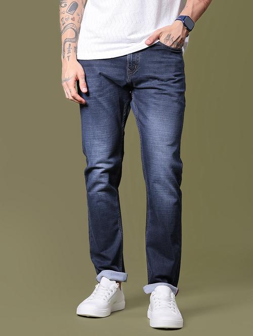 men washed mid rise full length jean - 21940600 - Very Small Image - 1