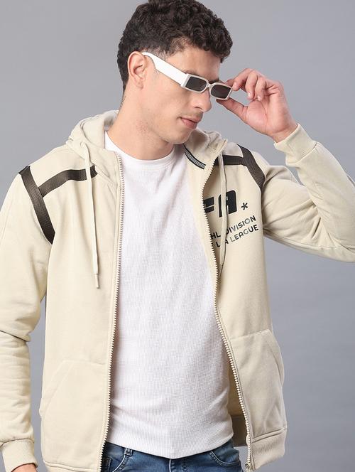 men printed long sleeve hooded sweatshirt - 21940658 - Very Small Image - 1