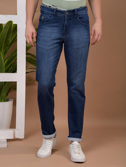 men washed mid rise full length jeans - 21941070 - Very Small Image - 1