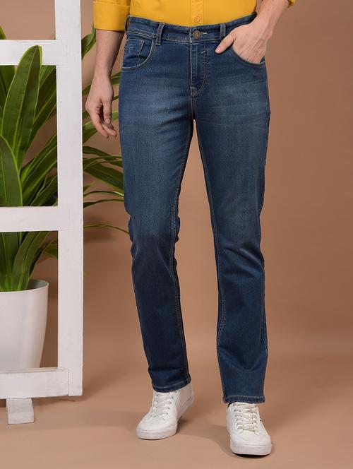 men washed mid rise full length jeans - 21941072 - Very Small Image - 1