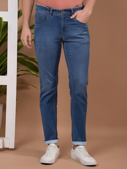 men washed mid rise full length jeans - 21941074 - Very Small Image - 1