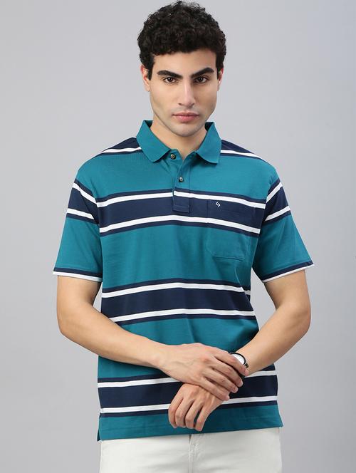 men striped short sleeve regular fit polo t-shirt - 21941389 - Very Small Image - 1