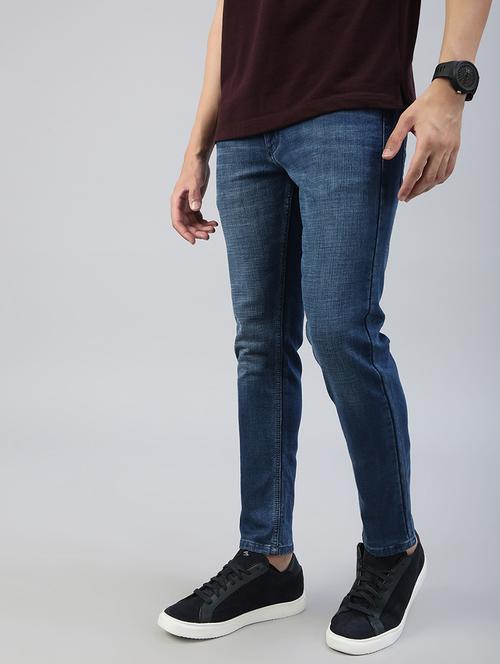 men washed mid rise ankle length jeans - 21941428 - Very Small Image - 1