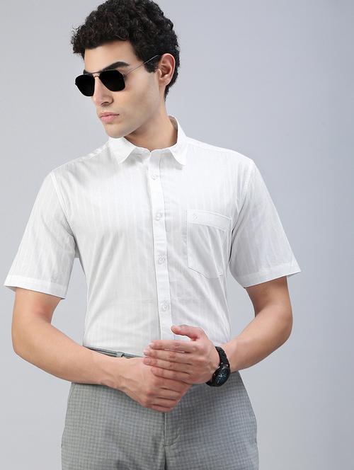 men striped short sleeve slim fit formal shirt - 21941455 - Very Small Image - 1