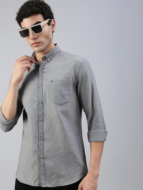 men solid long sleeve regular fit casual shirt - 21941474 - Very Small Image - 1