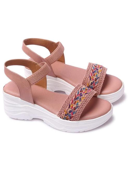 women peach ankle strap wedge - 21941588 - Very Small Image - 1