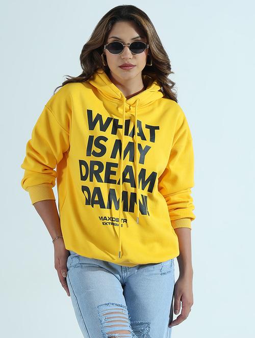 Women Printed Long Sleeve Hooded Oversized Sweatshirt - 21941664 - Very Small Image - 1