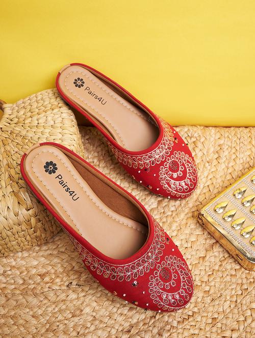 women embroidered slip on ethnic mule - 21941671 - Very Small Image - 1