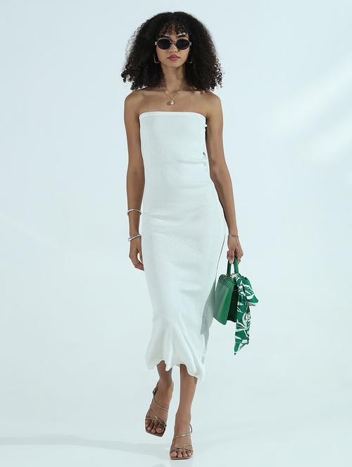 women white solid tube bodycon dress - 21941843 - Very Small Image - 1