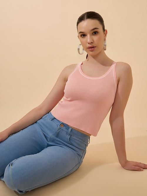 women solid shoulder strap tank top - 21941901 - Very Small Image - 1