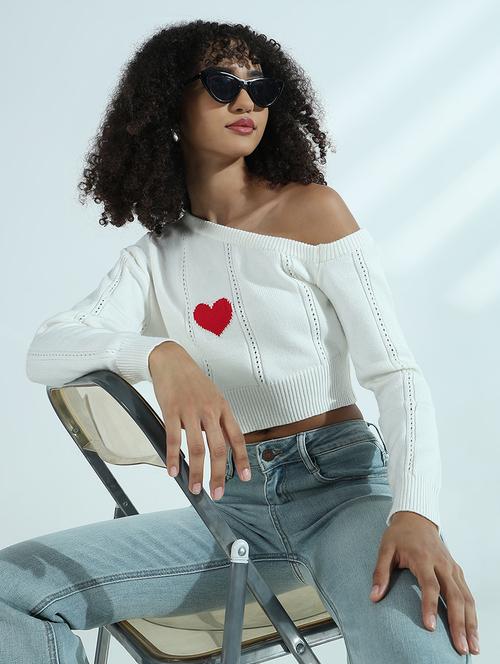 women solid asymmetric neck crop top - 21941929 - Very Small Image - 1