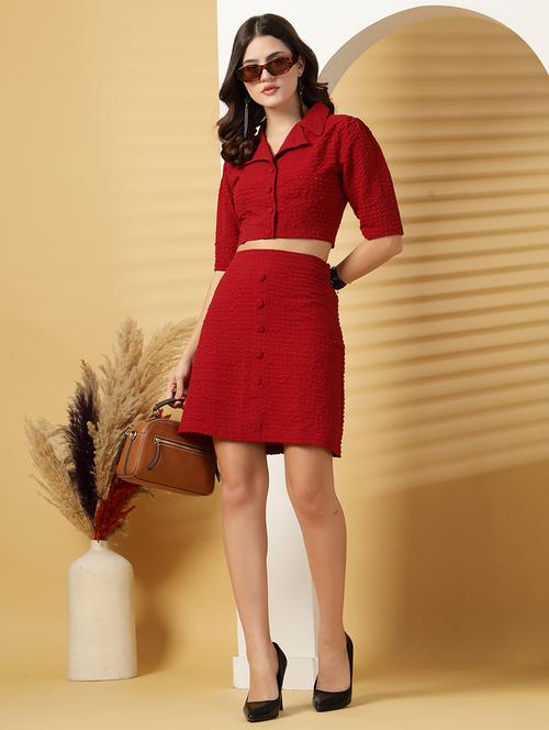 Women Self Designed Top And Skirt Co-ord Set - 21942257 - Very Small Image - 1