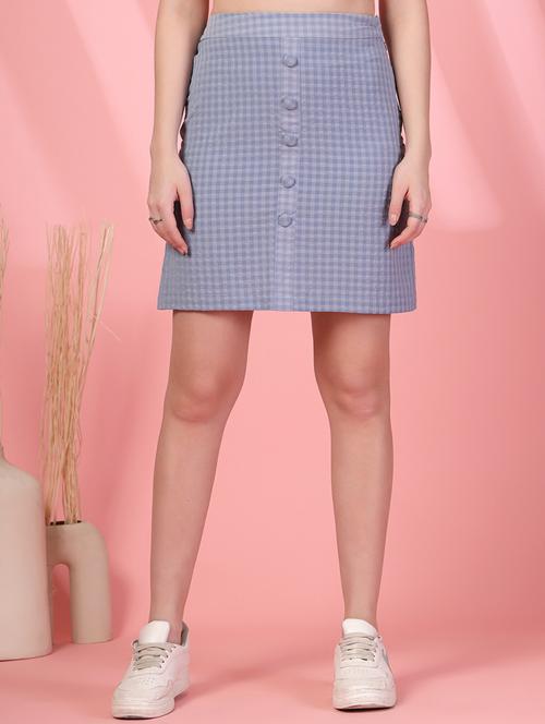 Women Checkered High Rise Straight Skirt - 21942259 - Very Small Image - 1