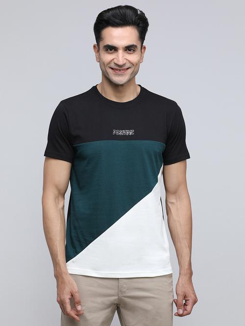 men color block short sleeve slim fit t-shirt - 21943028 - Very Small Image - 1