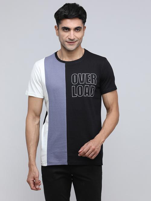 men color block short sleeve slim fit t-shirt - 21943030 - Very Small Image - 1