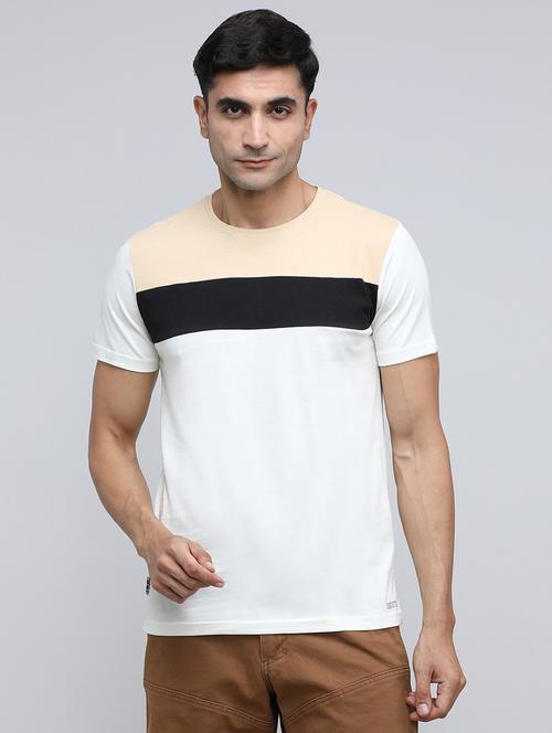 men color block short sleeve slim fit t-shirt - 21943031 - Very Small Image - 1