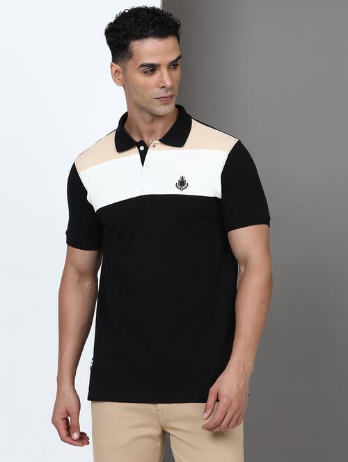 men color block short sleeve slim fit polo t-shirt - 21943056 - Very Small Image - 1