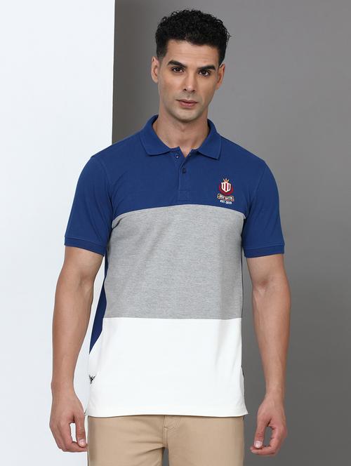 men color block short sleeve slim fit polo t-shirt - 21943057 - Very Small Image - 1