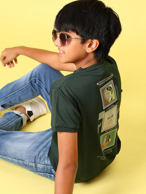 boys front & back printed round neck t-shirt - 21943527 - Very Small Image - 1