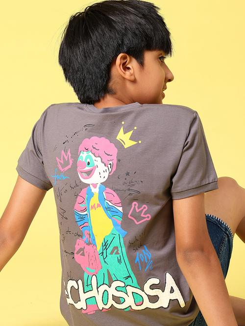 boys front & back printed round neck t-shirt - 21943534 - Very Small Image - 1