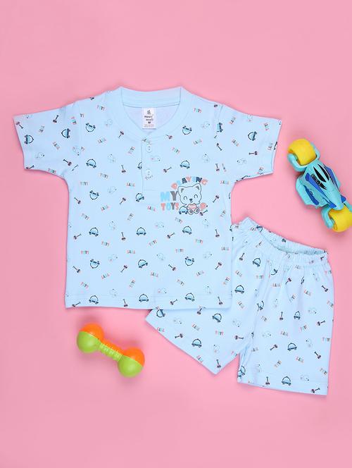 boys printed t-shirt & shorts co-ords set - 21943710 - Very Small Image - 1