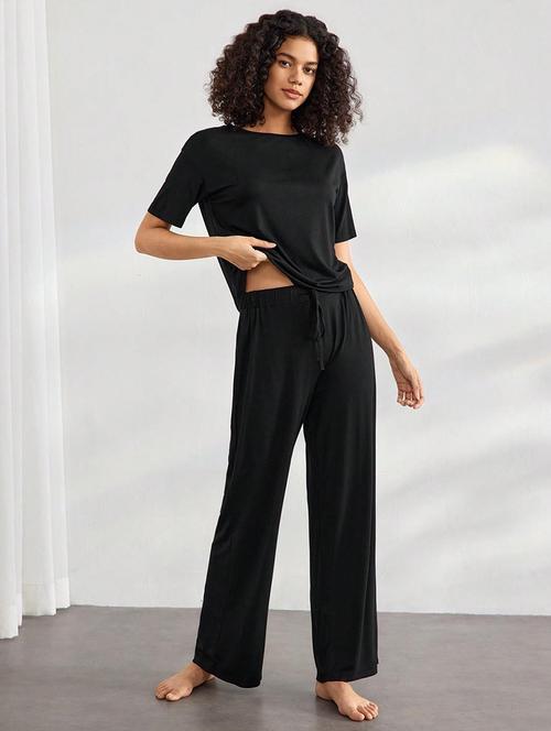 women solid top and trouser co-ord set - 21944495 - Very Small Image - 1