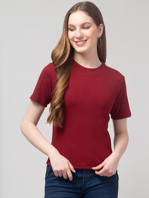 women solid short sleeve regular top - 21944544 - Very Small Image - 1