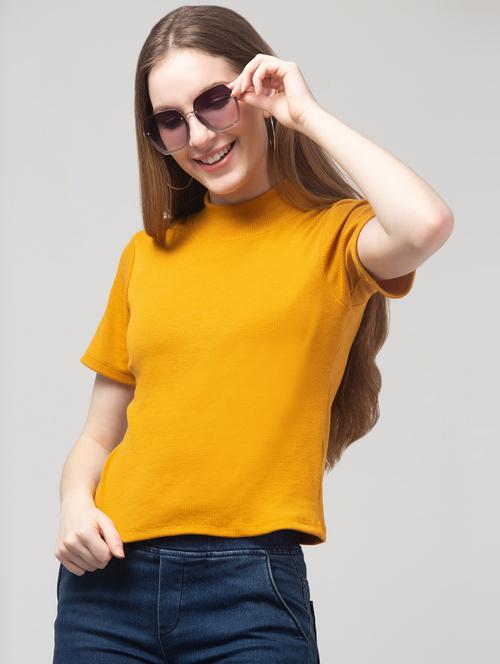 women solid short sleeve regular top - 21944545 - Very Small Image - 1