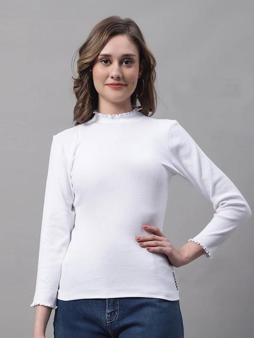 women solid mock neck long sleeve top - 21944562 - Very Small Image - 1
