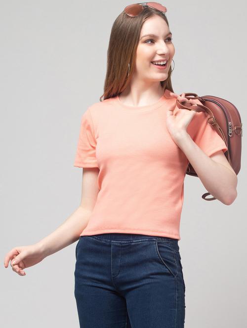 women solid short sleeve regular top - 21944564 - Very Small Image - 1