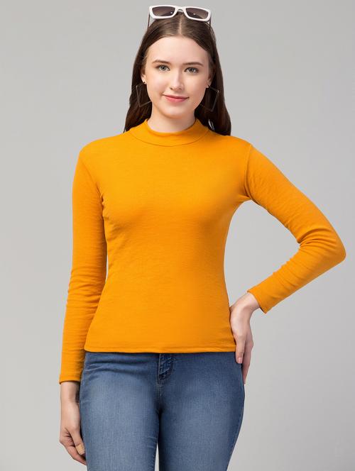 women solid mock neck long sleeve top - 21944631 - Very Small Image - 1