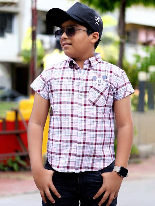 boys checkered short sleeve casual shirt - 21944720 - Very Small Image - 1