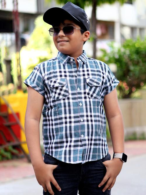 boys checkered short sleeve casual shirt - 21944721 - Very Small Image - 1