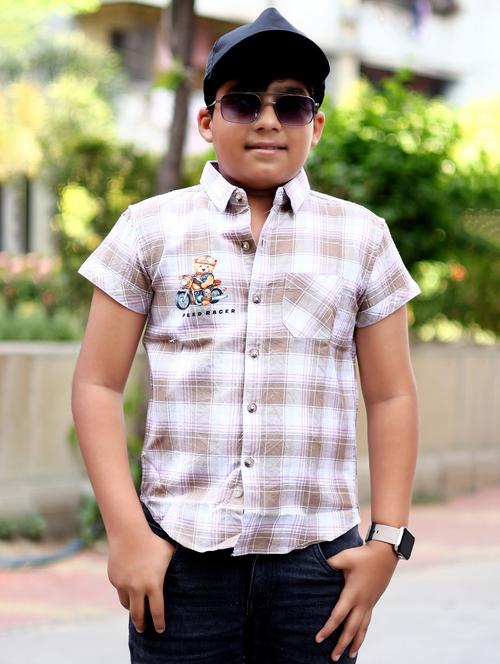 boys checkered short sleeve casual shirt - 21944722 - Very Small Image - 1