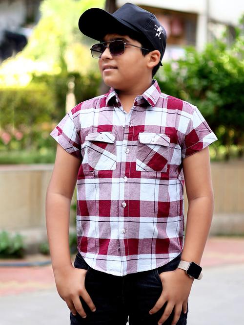 boys checkered short sleeve casual shirt - 21944723 - Very Small Image - 1