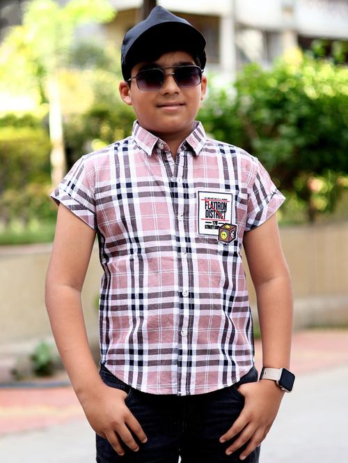 boys checkered short sleeve casual shirt - 21944724 - Very Small Image - 1