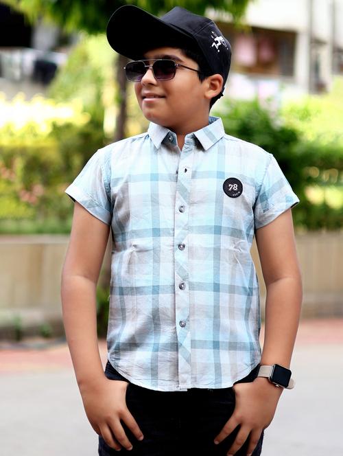 boys checkered short sleeve casual shirt - 21944727 - Very Small Image - 1